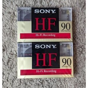 Sony 90 HF Hi-Fi Recording Type I Normal Bias Cassette Tape - 2 Pack SEALED